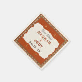 Old West Frontier Personalized Cocktail Napkin スタンダードカクテルナプキン (角)