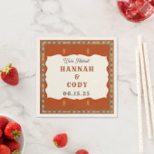 Old West Frontier Personalized Cocktail Napkin スタンダードカクテルナプキン (インサイチュ)