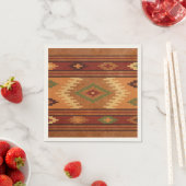 Old West Frontier Rustic Blanket Cocktail Napkin スタンダードカクテルナプキン (インサイチュ)