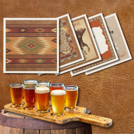 Old West Frontier Rustic Blanket Cocktail Napkin スタンダードカクテルナプキン