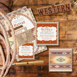 Old West Frontier Wedding Details Card エンクロージャーカード
