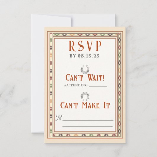 Old West Frontier Wedding RSVP Card (正面)