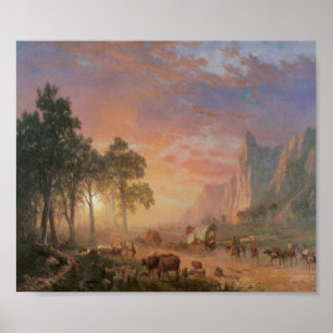 Old West Scene Cattle Drive Vintage Art Poster ポスター