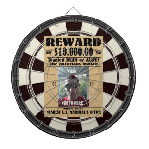 Old West Wantedポスターあなたの写真 ダーツボード