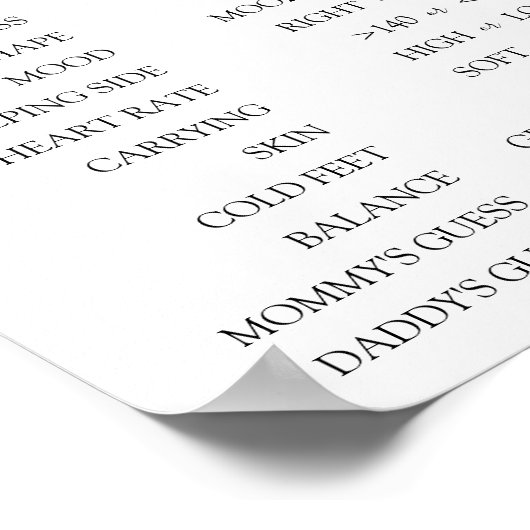 Old Wids Tales赤ちゃんシャワーのゲームサイン ポスター (角)