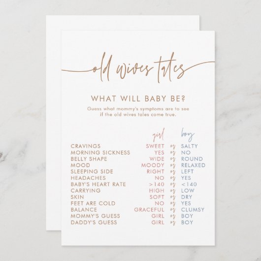 Old Wires Talesカード | Bohoジェンダーがゲームを明らかにする アドバイスカード (正面/裏面)