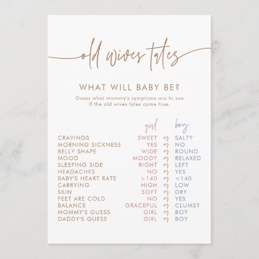 Old Wires Talesカード | Bohoジェンダーがゲームを明らかにする アドバイスカード (正面)