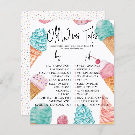 Old Wires Talesスクープ赤ちゃんシャワーゲームとは (正面/裏面)