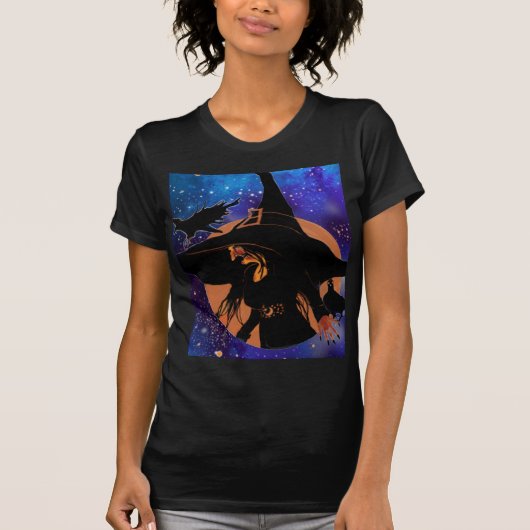 Old Witch Harvest Moon Blackbird Art  Tシャツ (正面)