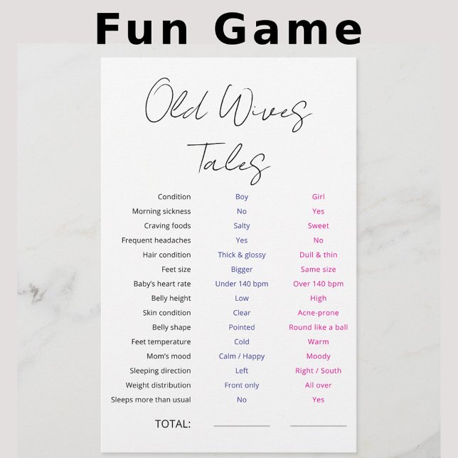 Old Wives Tales Game Baby Shower party game (クリエイターアップロード済み)