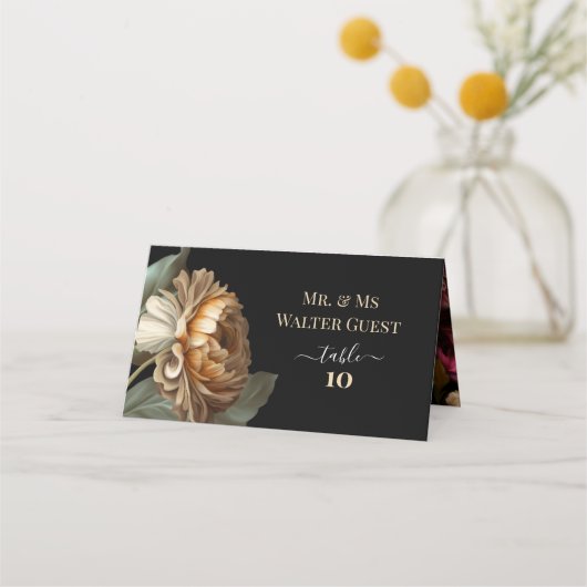 OLD WORLDフローラ結婚のゲストテーブル番号 プレイスカード (正面)