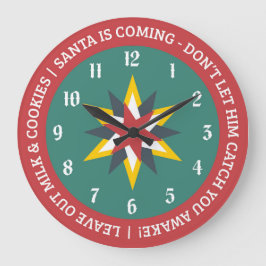 Old World Christmas Clock with Santa Indicator ラージ壁時計