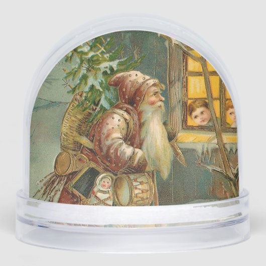Old World Father Christmas in Winter Snow Globe (正面)