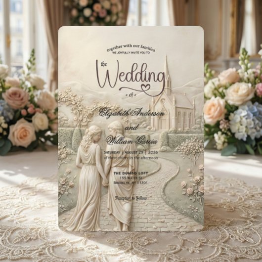 Old World Grecian Romance Garden Wedding 招待状