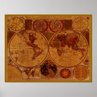 OLD WORLD MAPアートポスター ポスター