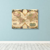 Old World Map By Nicolaas Visscher キャンバスプリント (インサイチュ (ウッドフロア))