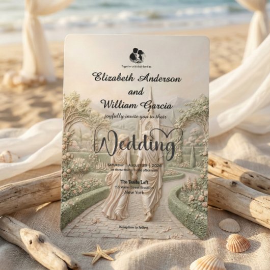 Old World Romantic Fairytale Secret Garden Wedding 招待状