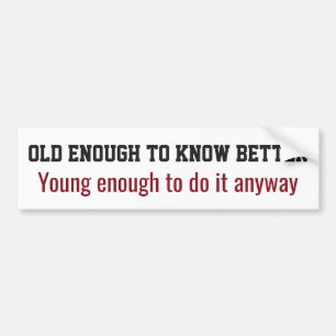 「Old & Young」バンパーステッカー バンパーステッカー