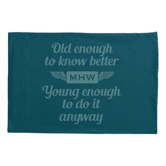 "Old & Young"モノグラムカスタム枕ケース 枕カバー (裏面)