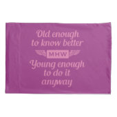 "Old & Young"モノグラムカスタム枕ケース 枕カバー (裏面)