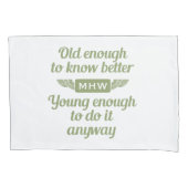 "Old & Young"モノグラムカスタム枕ケース 枕カバー (正面)