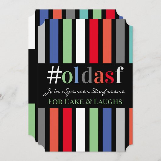 #oldasf誕生日パーティーおもしろい招待状 招待状 (正面/裏面)