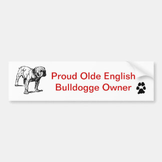 Oldeの英国のBulldoggeの誇りを持ったな所有者のバンパーステッカー バンパーステッカー