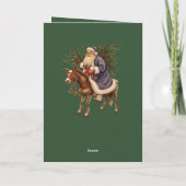 Olde German Father Christmas Riding A Donkey カード (裏面)