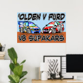 Olden v Furd V8 SupaKars ポスター (ホームオフィス)