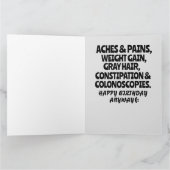 OLDER- COLONOSCOPIES FUNNY BIRTHDAY Greeting Card カード (内部)