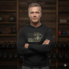 Older Slower Smarter American Flag Skull Hoodie パーカ