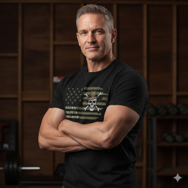 Older Slower Smarter Skull US Flag T-Shirt Tシャツ