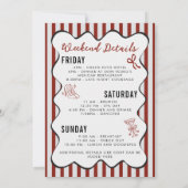 Older Wiser Hotter Red Birthday Weekend Itinerary 招待状 (裏面)