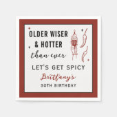 Older Wiser Hotter Than Ever Personalized Birthday スタンダードカクテルナプキン (正面)