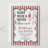Older Wiser Hotter Than Ever Retro 30th Birthday 招待状 (正面)
