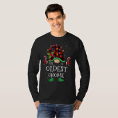 Oldest Gnome Buffalo Plaid Matching Family Christm Tシャツ (正面フル)