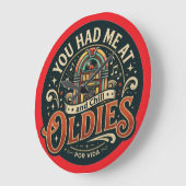 Oldiesで心をつかまれた ラージ壁時計 (傾斜)