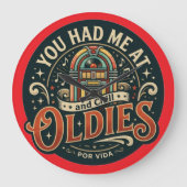Oldiesで心をつかまれた ラージ壁時計 (正面)