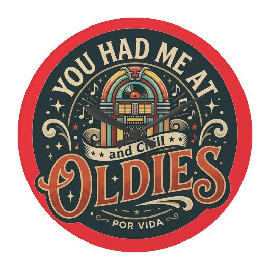 Oldiesで心をつかまれた ラージ壁時計