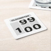 OLDOMETER 100歳の誕生日 99から100 スクエアペーパーコースター (アングル)