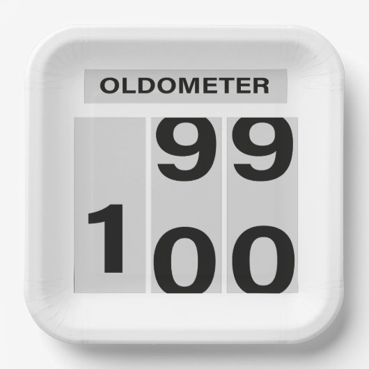 OLDOMETER 100歳の誕生日 99から100 ペーパープレート (正面)