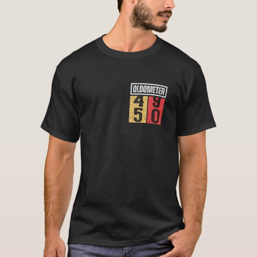 Oldometer 45 90誕生日マイルストーンヴィンテージユーモア tシャツ (正面)