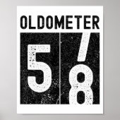 Oldometer 58th Birthday Funny Retro Turning 58 Yea ポスター (正面)