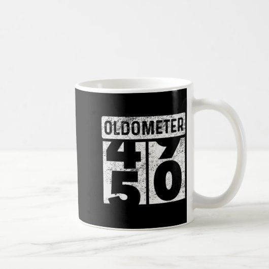Oldometer Odometer Funny 50th Birthday Gift 50 Yrs コーヒーマグカップ (右)