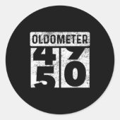 Oldometer Odometer Funny 50th Birthday Gift 50 Yrs ラウンドシール (正面)
