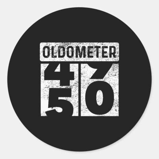 Oldometer Odometer Funny 50th Birthday Gift 50 Yrs ラウンドシール (正面)