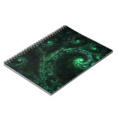 OldOnes GreenおよびBlack Spiral Fractal Notebook ノートブック (左側)