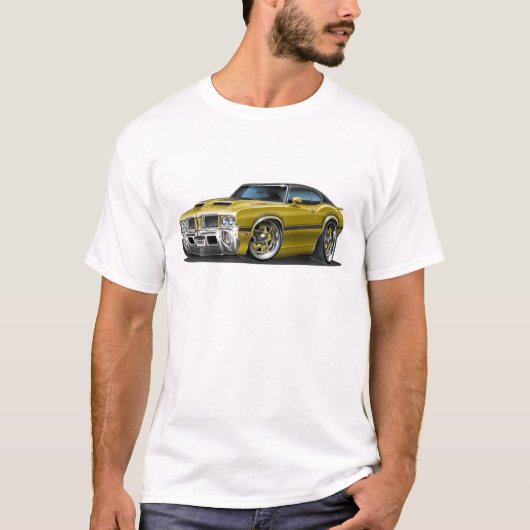 Oldsのカットラス442の金ゴールド車 Tシャツ (正面)