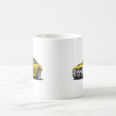 Oldsのカットラス442の黄色い車 コーヒーマグカップ (中央)