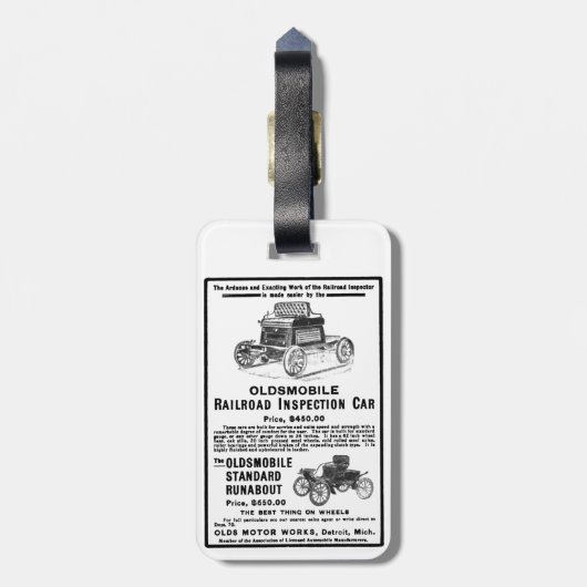 Oldsの鉄道点検車 ラゲッジタグ (裏面縦)